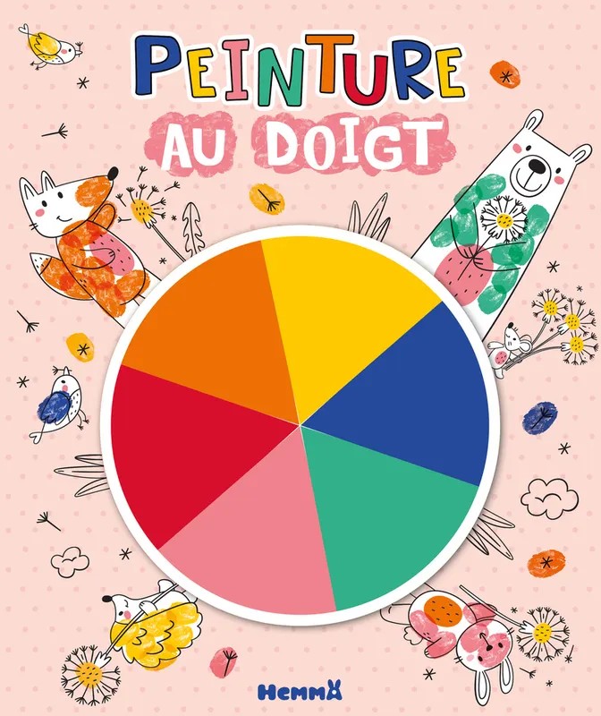 Peinture au doigt (Animaux fond rose)