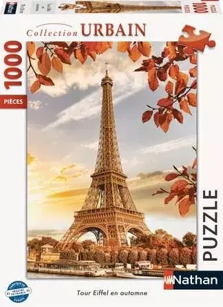 [009153] Nathan - Puzzle 1000 pièces - Tour Eiffel en automne - Adultes et enfants dès 14 ans - Puzzle de qualité supérieure - Encastrement parfait - Collection Urbain