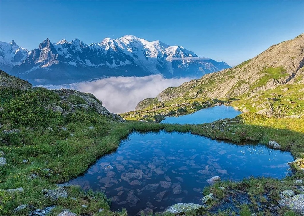 [009474] Puzzle 1500 pièces : Lacs des Chéserys, Massif du Mont-Blanc