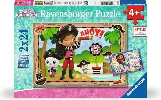 [057108] Puzzles Enfants 2x24 pièces - Gabby et la maison magique - La fête des pirates