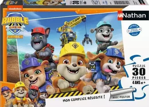 [041504] Nathan - Puzzle enfants - 30 pièces - Héros du chantier / Ruben & Cie - Fille ou garçon dès 4 ans - Puzzle de qualité supérieure - Carton épais et résistant - Pat’Patrouille