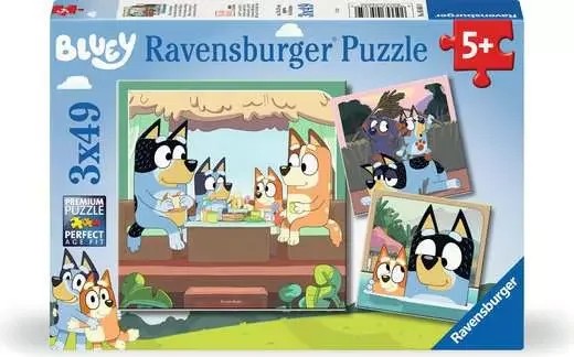 [056859] Puzzles Enfants 3x49 pièces - Bluey - Les aventures de Bluey !