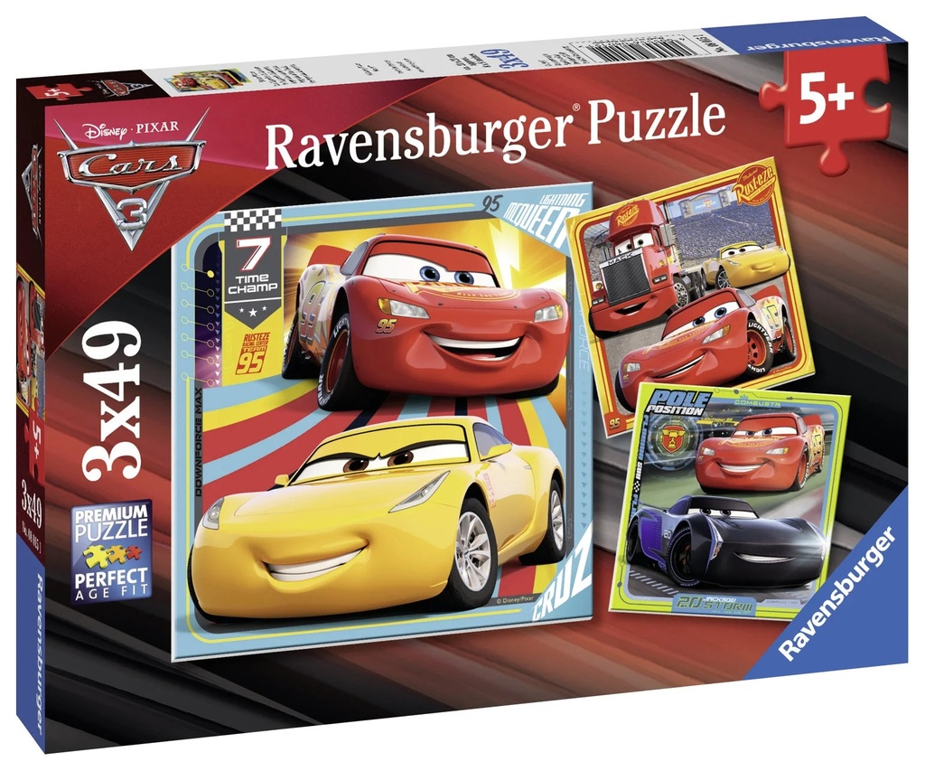 Puzzle 3 × 49 pièces : Les légendes de la route / Cars