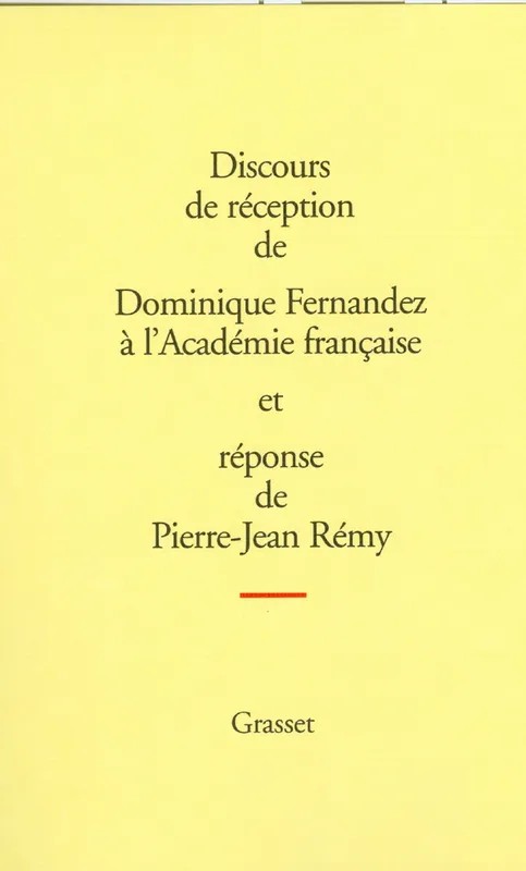 Discours de réception à l'académie française