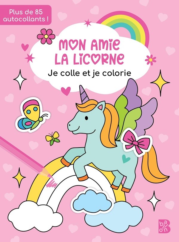 MON AMIE LA LICORNE - JE COLLE ET JE COLORIE