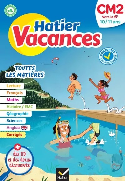 [8293299] Cahier de vacances 2026 - Hatier vacances - Du CM2 vers la 6e 10/ 11 ans - pour réviser son année dans toutes les matières