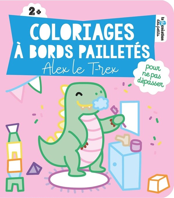 [7593246] Coloriages à bords pailletés - Alex le T-rex
