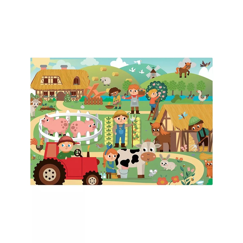 Puzzle 2 x 24 pièces - Ferme et ville