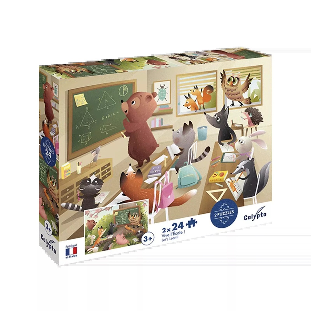 Puzzle 2 x 24 pièces - Vive l'école