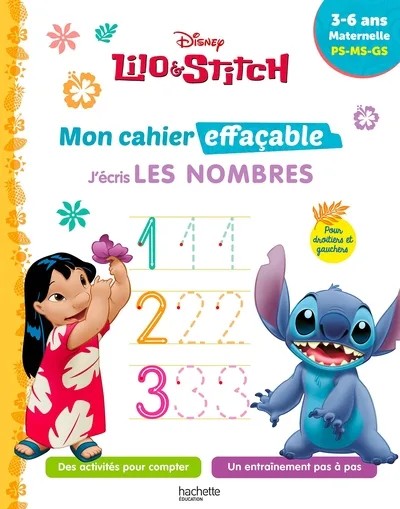 [4109455] Disney - Lilo et Stitch - Mon cahier effaçable - J'écris les nombres (3 - 6 ans)