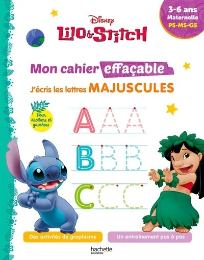[4109086] Disney - Lilo Stitch - Mon cahier effaçable - J'écris les lettres majuscules (3-6 ans)