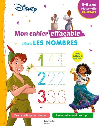 [4308087] Disney - Mon cahier effaçable - J'écris les nombres (3-6 ans)