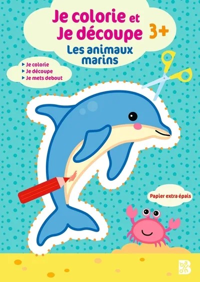 Je colorie et je découpe - Les animaux marins