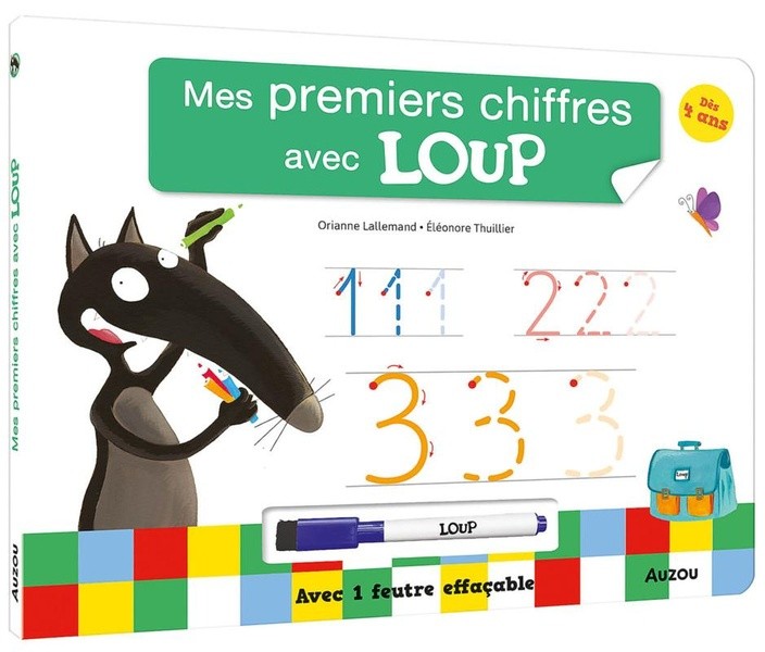 Livre ardoise loup - Mes premiers chiffres