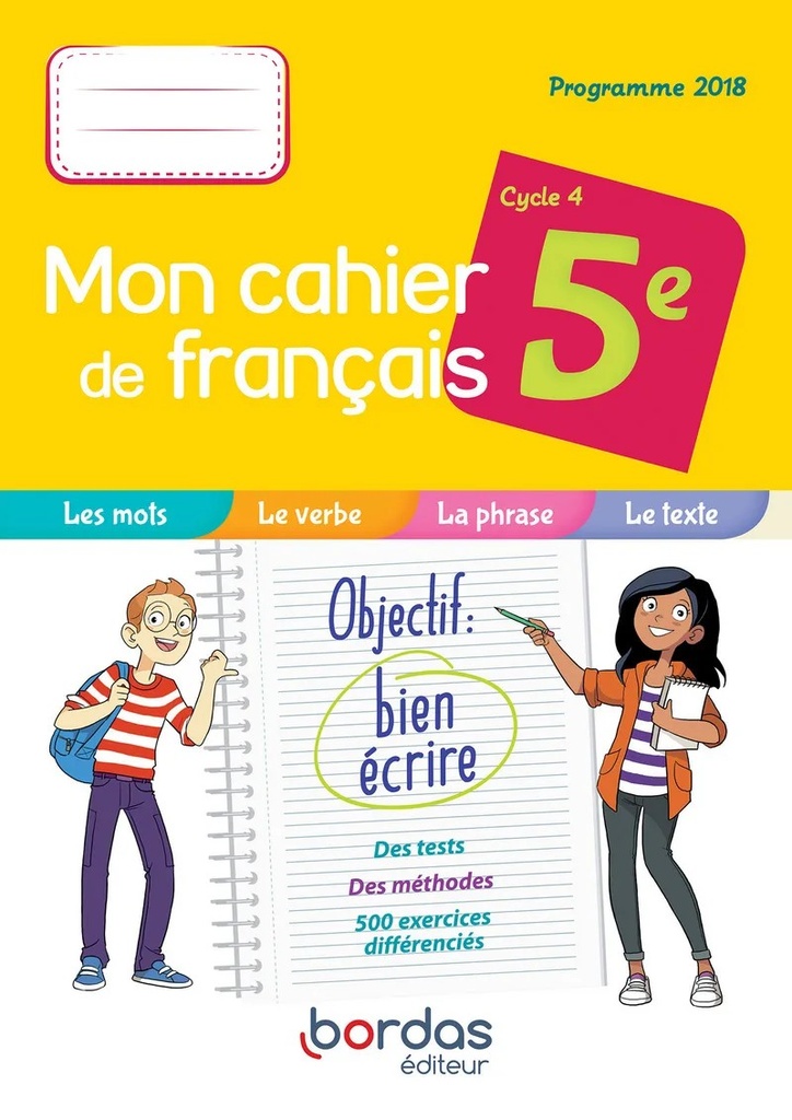 [713587] Mon cahier de français 5e 2019 - Cahier de l'élève