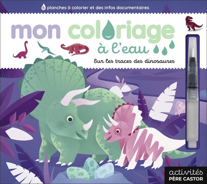 [S57274] Mon coloriage à l'eau - Sur les traces des dinosaures