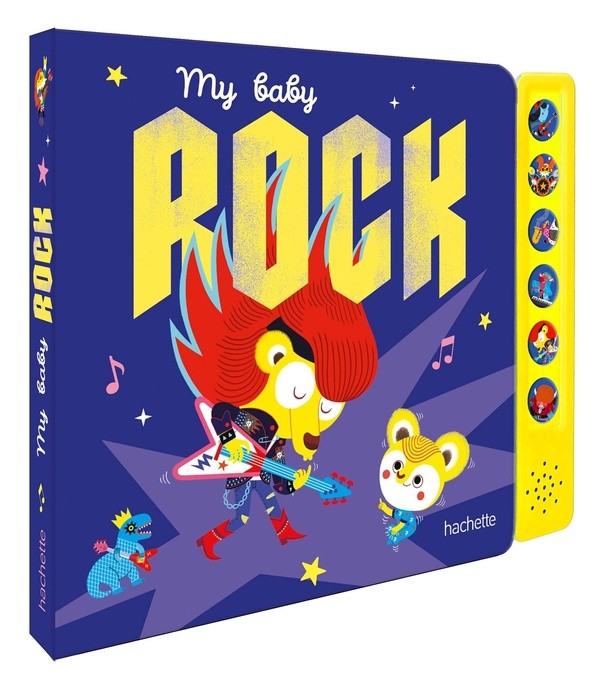[8813772] My Baby Rock - livre sonore avec module sonore et 6 boutons