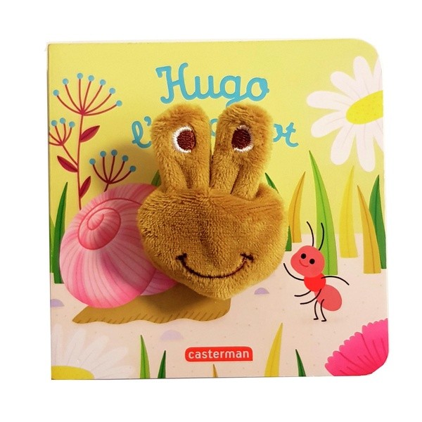 LES BEBETES - T107 - HUGO L'ESCARGOT - LIVRE MARIONNETTE POUR BEBE - DES 3 MOIS